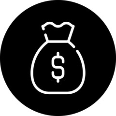 money bag glyph icon