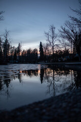 sunset over the lake