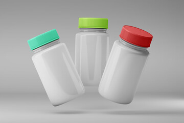 Bottle with blue pills mockup