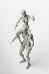 A woman rides a man