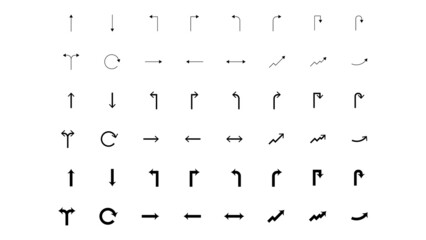 arrow set for website and application interface or graphic design isolated on white background