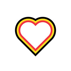 heart shape flag of belgium. vector illustration isolated on white background