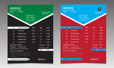 Corporate Business INVOICE Design template 2022