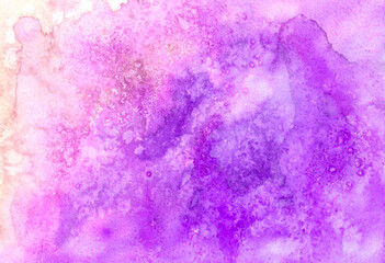 Hand drawn abstract purple pink watercolor background