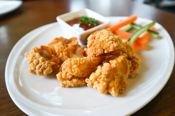deep fried chicken dish, fried chicken or fried chicken ligament.