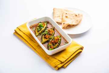 Bharwa Karela masala or stuffed bitter melon curry
