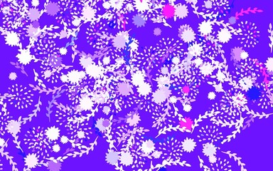 Light Pink, Blue vector doodle pattern with flowers, roses.