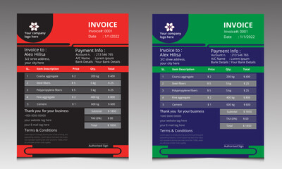 Corporate Business INVOICE Design template 2022.