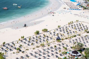 View from above on the hotel beach