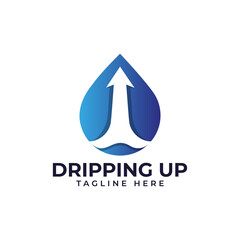 Fototapeta premium dripping up logo design vector template drip up