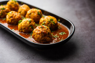 Veg Kofta Curry served in a bowl