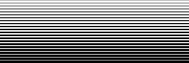 Vector banner disappearing horizontal stripes, black and white - obrazy, fototapety, plakaty
