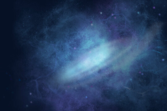 3D illustration galaxies and nebule in the cosmic background
