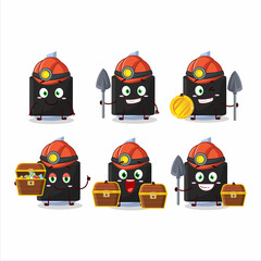 miners blue highlighter cute mascot character wearing helmet