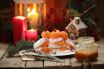 christmas cake with candles