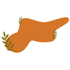 Aesthetic Abstract Blob with Leaves