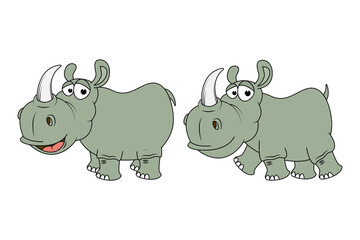 cute rhino cartoon vector graphic