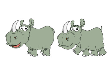 cute rhino cartoon vector graphic