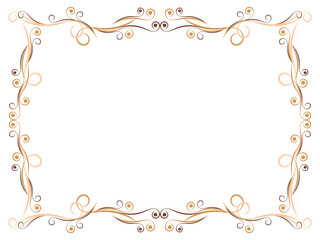 Art deco frame with swirls. Art Nouveau linear border. Design a template for invitations, leaflets and greeting cards. Geometric golden frame. The style of the 1920s - 1930s. Vector illustration