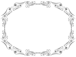 Art deco frame with swirls. Art Nouveau linear border. Design a template for invitations, leaflets and greeting cards. Geometric golden frame. The style of the 1920s - 1930s. Vector illustration