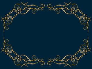 Art Nouveau frame. Vintage linear border with curlicues. Design a template for invitations, leaflets and greeting cards. The style of the 1920s - 1930s. Vector illustration