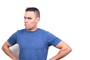 Fototapeta premium Man with his hands on hips and a doubtful expression