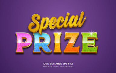 Special Prize 3D editable text style effect	