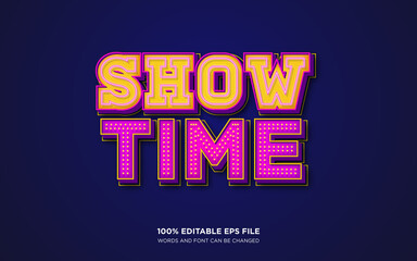 Show Time 3D editable text style effect