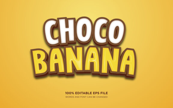 Chocolate Banana 3D editable text style effect