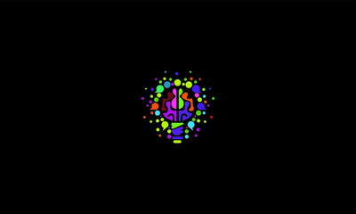 Modern Brain Bulb logo concept, Intelligence Logo template, Smart People logo, Robotic Brain logo designs vector