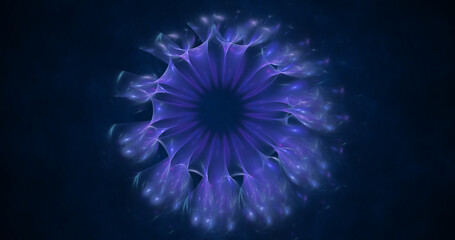 Abstract exotic flower. Fractal dandelion. Fantasy light background. Digital fractal art. 3d rendering.	