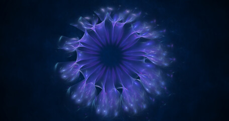 Fototapeta premium Abstract exotic flower. Fractal dandelion. Fantasy light background. Digital fractal art. 3d rendering. 