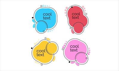 Set of abstract modern graphic elements. Dynamic colored shapes and lines. Abstract gradient banners with flowing fluid shapes. Template for logo design, flyer or presentation. Vector.