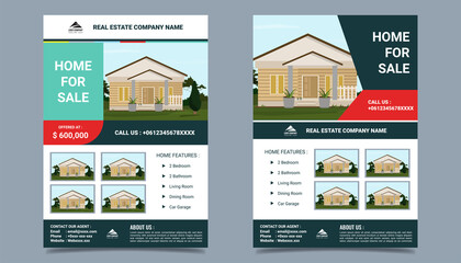 Real Estate Flyer Template Design, promotion sale Real Estate flyer Template, geometric Flyer Design, Vector Flyer, Print Ready Template a4 size,
