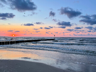 Kolobrzeg beach sunset