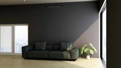 modern office lobby waiting room for company logo mockup