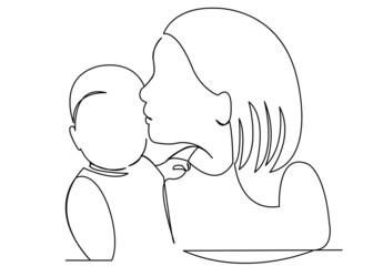 mother kisses the baby02