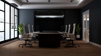 modern office meeting room for company wall logo mockup