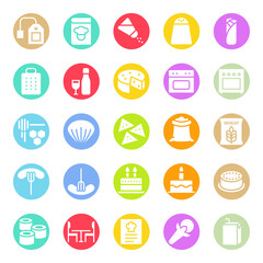 Circle color glyph icons for food.