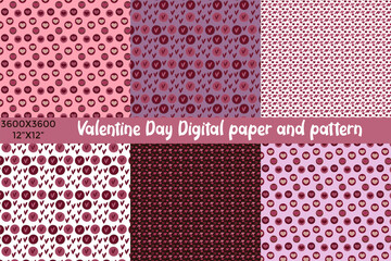 Valentine Day Digital paper and pattern | Valentine Day Background and Wrapping Paper | Valentine Day Gift Paper and Texture