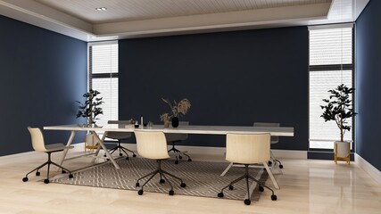 modern office meeting room for company wall logo mockup