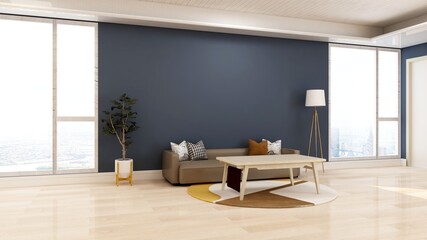 office wooden lobby waiting room for company wall logo mockup