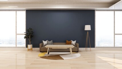 office wooden lobby waiting room for company wall logo mockup