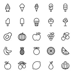 Outline icons for food.