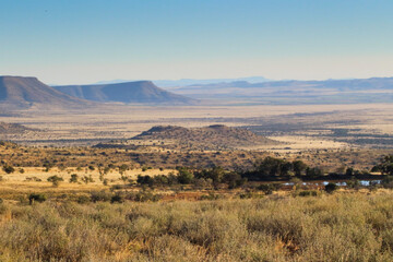 panorama landscape view of the mountain zebra national park