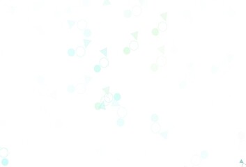 Light Blue, Green vector pattern with polygonal style with circles.