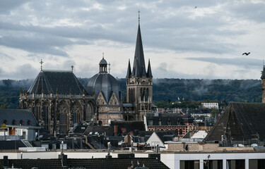 Landmarks of Germany, North Renania. Aachen Cathedral photographed during an autumn morning.