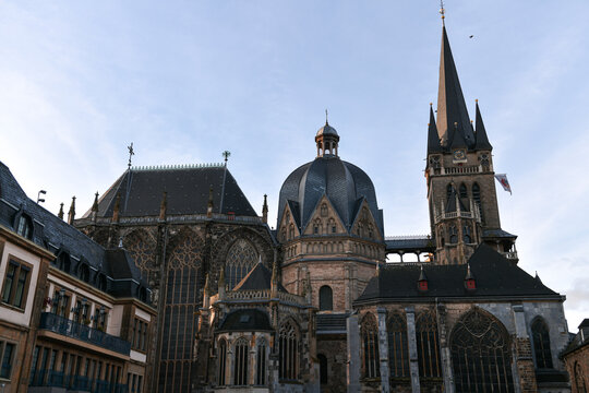Landmarks of Germany, North Renania. Aachen Cathedral photographed during an autumn morning.