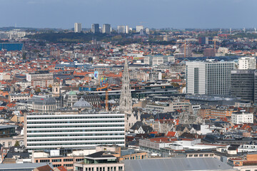 Obraz premium Brussels from above. Top view over the biggest city in Belgium with the main landscapes in frame.