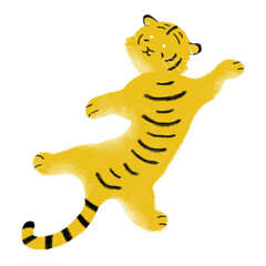 年賀素材　水彩で描いた笑っている寅